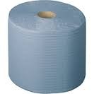 Papier-rollen blauw, 3-laags, 38x36 cm, 1000 vellen, prijs is per 2 stuks.